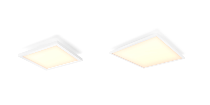 The Philips Hue Aurelle Panel Sqaure, small (left) and Square, large (right). (Image source: Philips Hue)