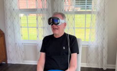Mark (64), was able to play Solitaire using his thoughts, Synchron&#039;s BCI and the Apple Vision Pro headset. (Image source: Business Wire) 