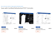 A screengrab of Sony's Certified Refurbished PlayStation 5 consoles on PlayStation Direct
