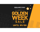 A promotional image for Square Enix's Golden Week Sale 2025 with Golden Week written in bold letters with the event dates at the bottom. (Image Source: Square Enix)