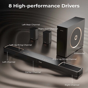 The surround speakers are connected wirelessly. (Image source: Ultimea)