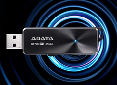 The new UE700 Pro drives might not be the smallest devices around, but they sure pack the most storage space, plus they&#039;re faster than most SATA HDDs. (Source: ADATA)