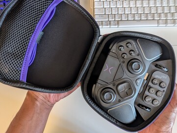 Inside the hard shell carrying case