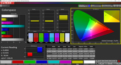 Color space coverage (color space: sRGB)