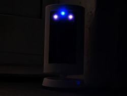 The activity LED is blue, the IR lights are red.