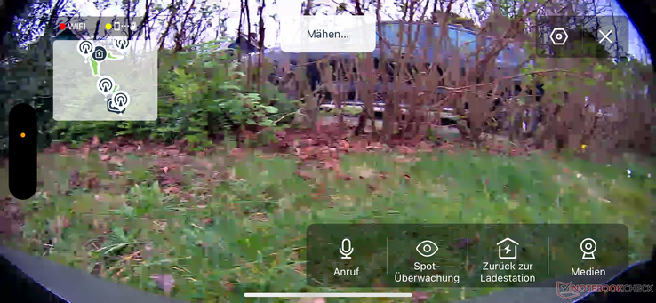 Live onboard video during lawn mowing