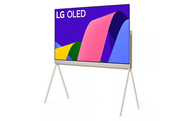The LG OLED Posé Smart Lifestyle TV sits on a sturdy stand. (Image source: LG)