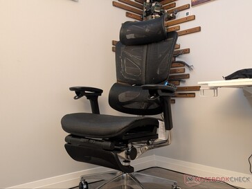 OdinLake O3 chair fully set up with optional footrest.