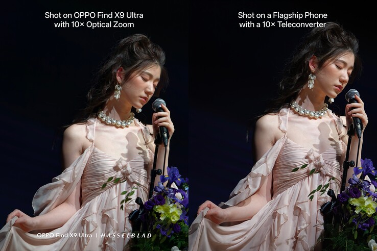 10x zoom comparison between the Oppo Find X9 Ultra and a 