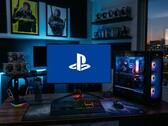 PlayStation logo seen on gaming PC monitor