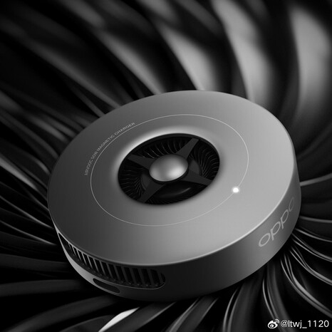 The Oppo 50W magnetic wireless charger (Image source: ltwj_1120 on Weibo)