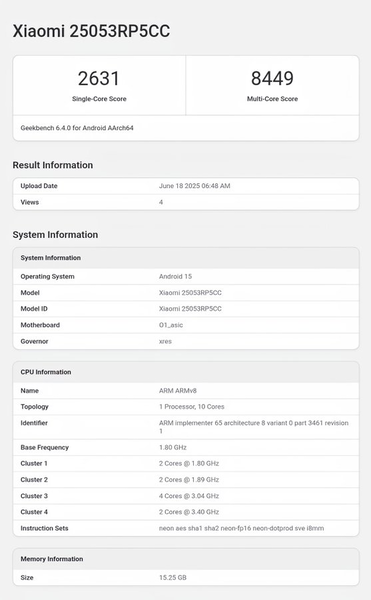 Xiaomi Pad 7S Pro on Geekbench