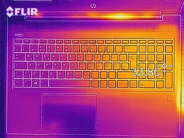 Heat map of the top of the device at idle