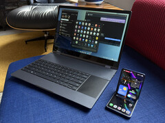 The Galaxy Z Flip7 connected wirelessly with a NexDock XL. (Image source: Michael Fisher)