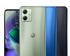 The Moto G54 in its three launch colours. (Image source: @evleaks)