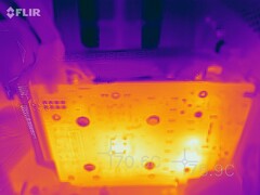 Heat map of the PNY GeForce GTX 1660 XLR8 Gaming OC during a stress test (PT 100%)