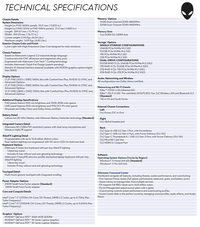 Alienware x17 R2 - Specifications. (Image Source: Dell)