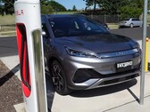 BYD SUV plugged in a Supercharger pile (image: Ludicrous Feed/Twitter)