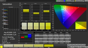 Color saturation (target color space: sRGB; profile: natural)
