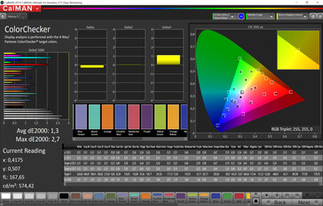 Color accuracy (without True Tone, color space sRGB)