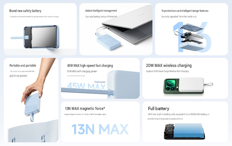 Core highlights of the 10,000mAh non-Qi2.2 power bank (machine translated)