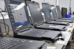 Newly assembled Toughbooks in testing
