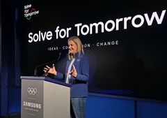 IOC President Kirsty Coventry delivers remarks at the Samsung Solve for Tomorrow Global Ambassador Appointment Ceremony