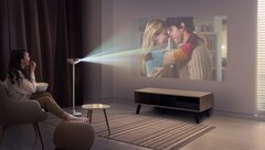 The LG PF600U combines speakers, a mood lamp and a FHD resolution projector into a single device. (Image source: LG) 
