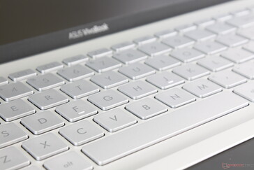 Moderate key clatter with light feedback when pressed. Firmer feedback would have been better