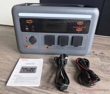 Package contents: Power station, AC and solar cables, and user manual