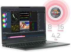 Tuxedo's Pulse 14 is among the lightest notebooks powered by AMD's Renoir-H APUs. (Image Source: Tuxedo)