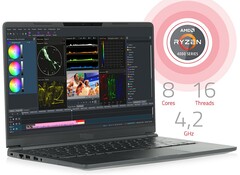Tuxedo&#039;s Pulse 14 is among the lightest notebooks powered by AMD&#039;s Renoir-H APUs. (Image Source: Tuxedo)