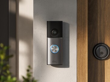 Ring offers security cameras and doorbells like the one show here.