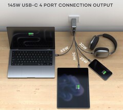 Satechi 145 W GaN charger can charge four devices simultaneously (Image source: Satechi)
