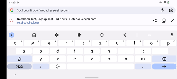 Keyboard in landscape mode