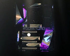 The teaser features just a flash of Gigabyte's upcoming premium motherboard. (Source: VideoCardz)