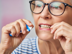 An image of a woman flossing. Dental flossing could become a new means of vaccination (Image source: AI-generated image)