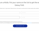 The Galaxy Fold's new sign-up sheet. (Source: Samsung)