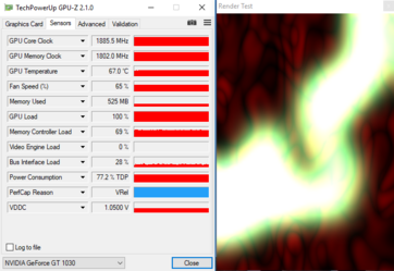 GPU-Z (overclocked render test)