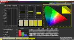 CalMAN saturation (profile: Native, target color space P3)