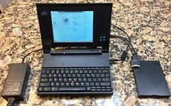 The IBM ThinkPad 500 was a subnotebook with a monochrome screen. Image via eBay