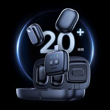The Ulanzi A30 microphone can continue recording audio for 15 hours when docked to the charging case. (Image source: Ulanzi)
