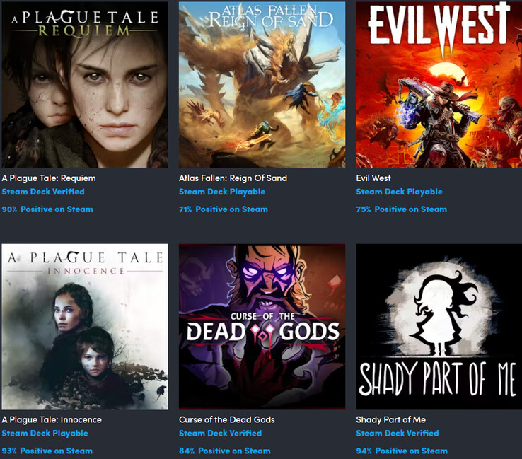 All the included games in the bundle