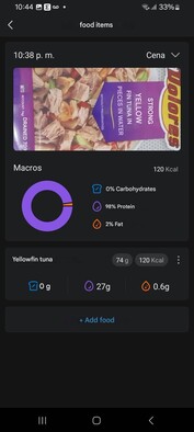 A screenshot showing intelligently adjusted food log. (Image source: Facebook)