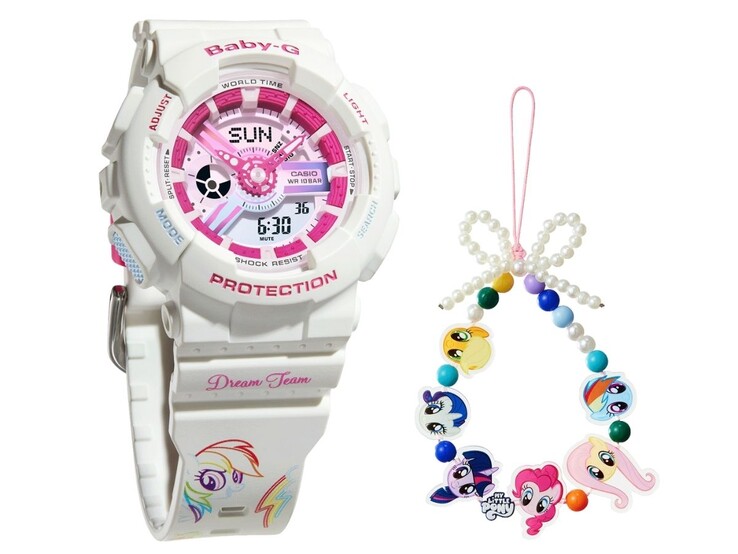 The Casio G-Shock Baby-G x My Little Pony BA-110XMLP25-7PFUN watch. (Image source: Casio)