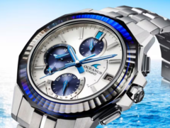 The Casio Oceanus Manta OCWS6000PB7A watch is now available in the US. (Image source: Casio)