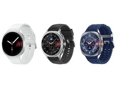 Unofficial renders of Galaxy Watch8 (Left), Galaxy Watch8 Classic (Middle), and Galxy Watch Ultra 2025 (Right). (Image source: Android Headlines)