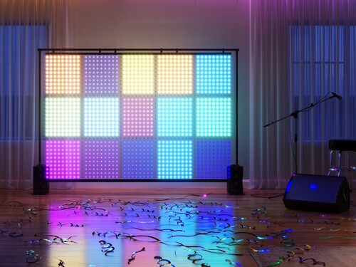 Govee Lightwall shown indoors reacting to music
