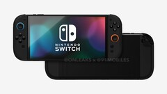 Leaked Nintendo Switch 2 renders reveal a much larger display than its predecessor's. (Image source: 91Mobiles & OnLeaks)