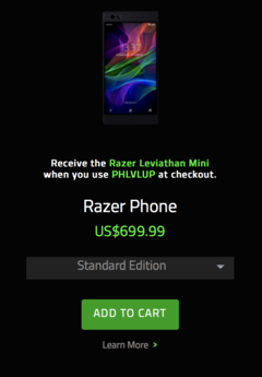 Razer is offering a free Bluetooth speaker with its phone for a limited time. (Source: Razer)